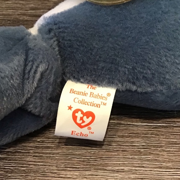 Ty Beanie Babies Echo the Dolphin Vinatge 1996 Retired Plush - Rare Tag Errors - Picture 6 of 12